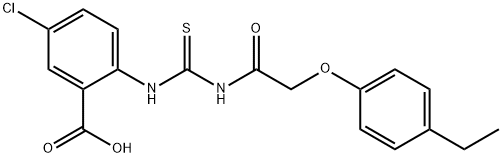 5-chloro-2-[[[[(4-ethylphenoxy)acetyl]amino]thioxomethyl]amino]-benzoic acid结构式