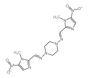 1,4-Bis(1-methyl-5-nitroimidazolyl-(2-methylenimino))piperazine structure