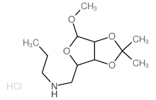 b-D-Ribofuranoside, methyl5-deoxy-2,3-O-(1-methylethylidene)-5-(propylamino)-, hydrochloride (9CI) structure