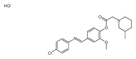 [4-[(4-chlorophenyl)iminomethyl]-2-methoxyphenyl] 2-(3-methylpiperidin-1-yl)acetate,hydrochloride Structure