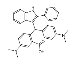 5-Dimethylamino-2-[(4-dimethylamino-phenyl)-(2-phenyl-1H-indol-3-yl)-methyl]-benzoic acid结构式