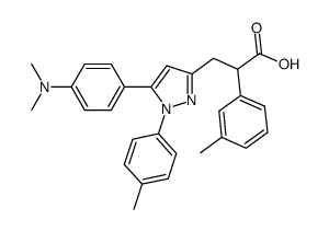 3-[5-(4-Dimethylamino-phenyl)-1-p-tolyl-1H-pyrazol-3-yl]-2-m-tolyl-propionic acid Structure