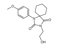 3-(2-Hydroxyethyl)-1-(p-methoxyphenyl)-1,3-diazaspiro[4.5]decane-2,4-dione结构式