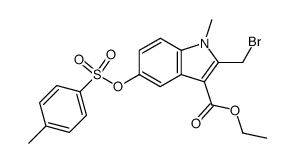 1-Methyl-2-bromomethyl-3-ethoxycarbonyl-5-tosyloxyindole Structure