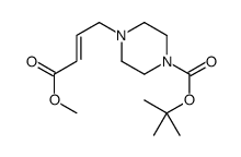 4-(3-甲氧羰基烯丙基)哌嗪-1-甲酸叔丁酯结构式