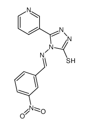 4-{[1-(3-Nitro-phenyl)-meth-(E)-ylidene]-amino}-5-pyridin-3-yl-4H-[1,2,4]triazole-3-thiol Structure