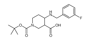 1,3-Piperidinedicarboxylic acid, 4-[[(3-fluorophenyl)methyl]amino]-, 1-(1,1-dimethylethyl) ester结构式