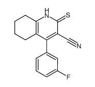 4-(3-Fluoro-phenyl)-2-thioxo-1,2,5,6,7,8-hexahydro-quinoline-3-carbonitrile结构式