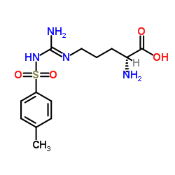 (2R)-2-amino-5-[[amino-[(4-methylphenyl)sulfonylamino]methylidene]amino]pentanoic acid structure