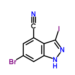 6-Bromo-3-iodo-1H-indazole-4-carbonitrile Structure