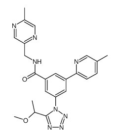 3-[5-(1-methoxyethyl)tetrazol-1-yl]-N-(5-methylpyrazin-2-ylmethyl)-5-(5-methylpyridin-2-yl)benzamide Structure