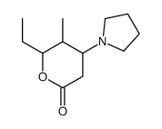 6-ethyl-5-methyl-4-pyrrolidin-1-yloxan-2-one Structure