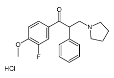 1-(3-fluoro-4-methoxyphenyl)-2-phenyl-3-pyrrolidin-1-ylpropan-1-one,hydrochloride Structure