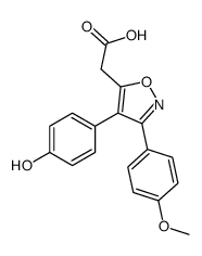 2-[4-(4-hydroxyphenyl)-3-(4-methoxyphenyl)-1,2-oxazol-5-yl]acetic acid结构式