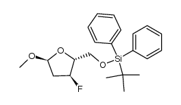 methyl 5-O-tert-butyldiphenylsilyl-2,3-dideoxy-3-fluoro-α-D-erythro-pentafuranoside Structure