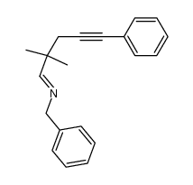 (E)-N-(2,2-dimethyl-5-phenylpent-4-yn-1-ylidene)benzylamine结构式