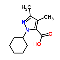 1-cyclohexyl-3,4-dimethyl-1H-pyrazol-5-carboxylic acid Structure