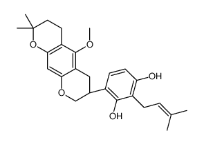 4-[(7R)-5-methoxy-2,2-dimethyl-4,6,7,8-tetrahydro-3H-pyrano[3,2-g]chromen-7-yl]-2-(3-methylbut-2-enyl)benzene-1,3-diol结构式