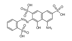 5-Amino-4-hydroxy-3-(2-sulfo-phenylazo)-naphthalene-2,7-disulfonic acid结构式