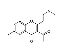 (E)-3-acetyl-2-(2-(dimethylamino)vinyl)-6-methyl-4H-chromen-4-one结构式