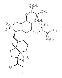 (αS,1R,3aS,4E,7aR)-4-[[((4S,6R)-4,6-Bis-[(叔丁基二甲基甲硅烷基)氧基]-1,3,4,5,6,7-六氢-2,2-二氧化苯并[c]噻吩-1-基]亚甲基]八氢-α,7a-二甲基-1H-茚-1-乙醛结构式