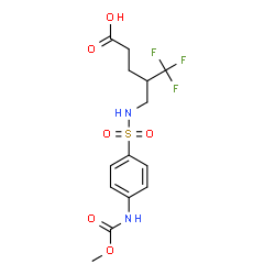 5,5,5-TRIFLUORO-4-([((4-[(METHOXYCARBONYL)AMINO]PHENYL)SULFONYL)AMINO]METHYL)PENTANOIC ACID Structure