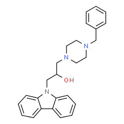 1-(4-benzylpiperazin-1-yl)-3-(9H-carbazol-9-yl)propan-2-ol结构式