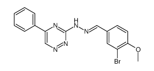 N-[(3-bromo-4-methoxyphenyl)methylideneamino]-5-phenyl-1,2,4-triazin-3-amine Structure