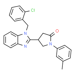 4-[1-(2-chlorobenzyl)-1H-benzimidazol-2-yl]-1-(3-methylphenyl)pyrrolidin-2-one结构式