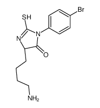 (5S)-5-(4-aminobutyl)-3-(4-bromophenyl)-2-sulfanylideneimidazolidin-4-one结构式