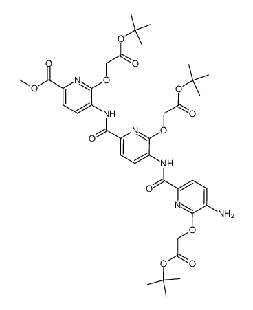 5-({5-[(5-amino-6-tert-butoxycarbonylmethoxy-pyridine-2-carbonyl)amino]-6-tert-butoxycarbonylmethoxy-pyridine-2-carbonyl}amino)-6-tert-butoxycarbonylmethoxy-pyridine-2-carboxylic acid methyl ester结构式