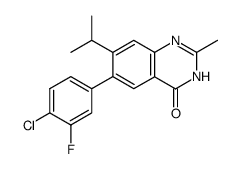 6-(4-chloro-3-fluoro-phenyl)-7-isopropyl-2-methyl-3H-quinazolin-4-one结构式