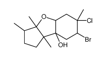 7-bromo-6-chloro-3,3a,6,8b-tetramethyl-2,3,4a,5,7,8-hexahydro-1H-cyclopenta[b][1]benzofuran-8a-ol Structure