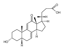 3α-hydroxy-12-oxo-5β-chola-7,9(11)-dien-24-oic acid结构式