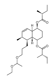 (1S,4S,4aR,5S,6S,8aR)-5-(3-(1-ethoxyethoxy)propyl)-6-methyl-1,2,3,4,4a,5,6,8a-octahydronaphthalene-1,4-diyl (2S,2'S)-bis(2-methylbutanoate) Structure
