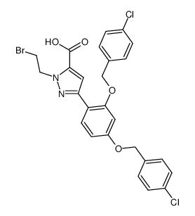 3-(2,4-bis(4-chlorobenzyloxy)phenyl)-1-(2-bromoethyl)-1H-pyrazole-5-carboxylic acid Structure