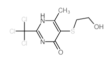 4(1H)-Pyrimidinone, 5-[(2-hydroxyethylthio]-6-methyl-2-(trichloromethyl)- structure