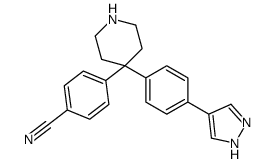 4-[4-[4-(1H-pyrazol-4-yl)phenyl]piperidin-4-yl]benzonitrile Structure