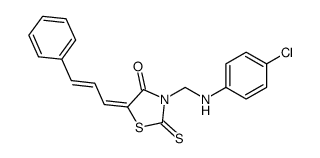 4-Thiazolidinone, 3-(((4-chlorophenyl)amino)methyl)-5-(3-phenyl-2-prop enylidene)-2-thioxo-结构式