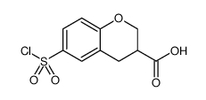 2H-1-Benzopyran-3-carboxylic acid, 6-(chlorosulfonyl)-3,4-dihydro Structure
