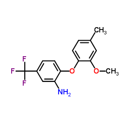 2-(2-Methoxy-4-methylphenoxy)-5-(trifluoromethyl)aniline结构式