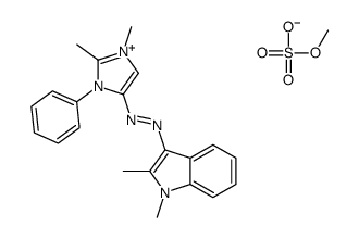 (1,2-dimethylindol-3-yl)-(1,2-dimethyl-3-phenylimidazol-1-ium-4-yl)diazene,methyl sulfate Structure