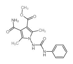 methyl 4-carbamoyl-2,5-dimethyl-1-(phenylcarbamoylamino)pyrrole-3-carboxylate Structure