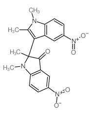 2-(1,2-dimethyl-5-nitro-indol-3-yl)-1,2-dimethyl-5-nitro-indol-3-one结构式