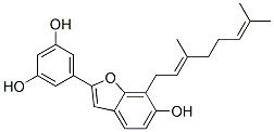 5-[7-[(E)-3,7-Dimethyl-2,6-octadienyl]-6-hydroxybenzofuran-2-yl]-1,3-benzenediol structure