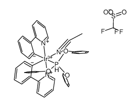 [Ir(2-phenylpyridinato)2(NCMe)(P(OPh)3)][OTf]结构式