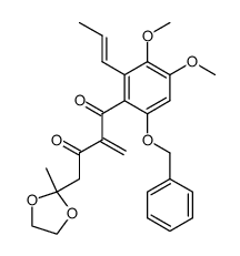 1-(6'-benzyloxy-3',4'-dimethoxy-2'-(prop-1-enyl)phenyl)-4-(2-methyl-1,3-dioxolan-2-yl)-2-methylenebutane-1,3-dione结构式