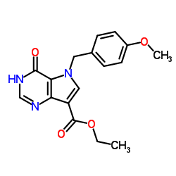 Ethyl 5-(4-methoxybenzyl)-4-oxo-4,5-dihydro-1H-pyrrolo[3,2-d]pyrimidine-7-carboxylate Structure