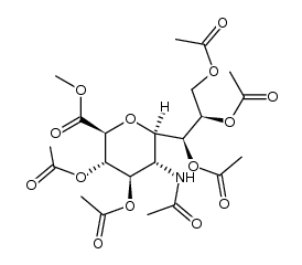 methyl 5-acetamido-3,4,7,8,9-penta-O-acetyl-2,6-anhydro-5-deoxy-D-arabino-L-gulo-nononate结构式