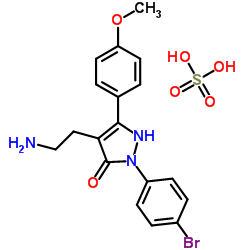 4-(2-AMINO-ETHYL)-2-(4-BROMO-PHENYL)-5-(4-METHOXY-PHENYL)-1,2-DIHYDRO-PYRAZOL-3-ONE, SULFURIC ACID Structure